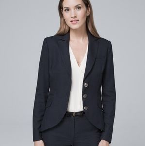 NWOT! WHBM Navy Black Houndstooth Blazer 12